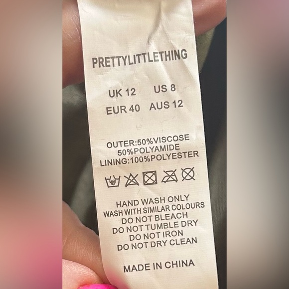 NWT PrettyLittleThing Green Ruched Burnout Romantic Whimsigoth Dress. Size 8. - Picture 7 of 11